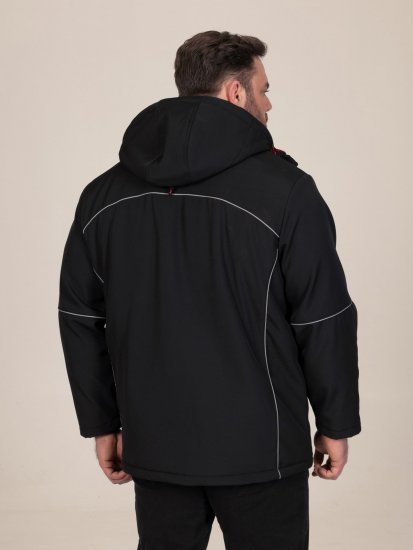 D555 Jamie Soft Shell Detachable Hood Padded Jacket Schwarz - Herren jacken - Herren Jacken in großen Größen