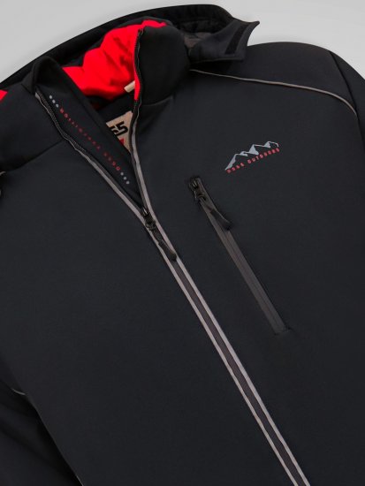 D555 Jamie Soft Shell Detachable Hood Padded Jacket Schwarz TALL - TALL jacken - TALL Jacken für große Herren