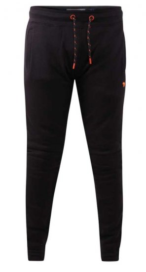 D555 Buckingham Cuffed Jogger With Side Pockets Black - Jogginghosen für Herren in großen Größen - Jogginghosen für Herren in großen Größen