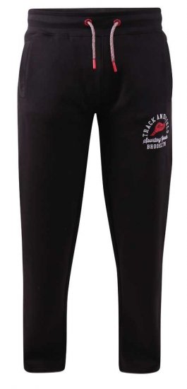 D555 Chilworth Open Hem Jogger Black - Jogginghosen für herren - Jogginghosen für Herren in großen Größen