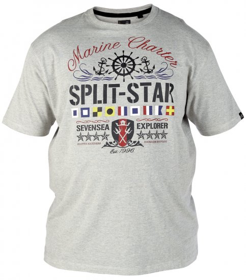 Split Star Marine Grey - Herren-T-Shirts in großen Größen - Herren-T-Shirts in großen Größen