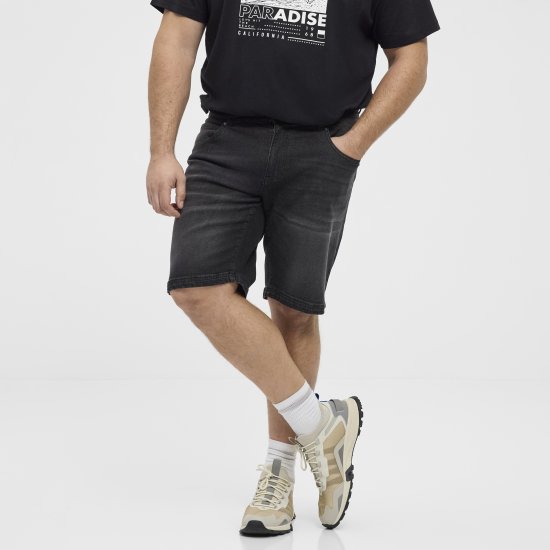 North Latitude 51336 Denim Shorts Schwarz - Herrenshorts - Herrenshorts in großen Größen