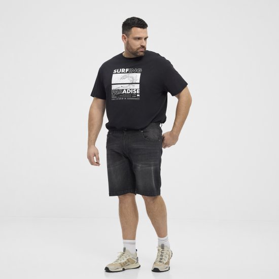 North Latitude 51336 Denim Shorts Schwarz - Herrenshorts - Herrenshorts in großen Größen