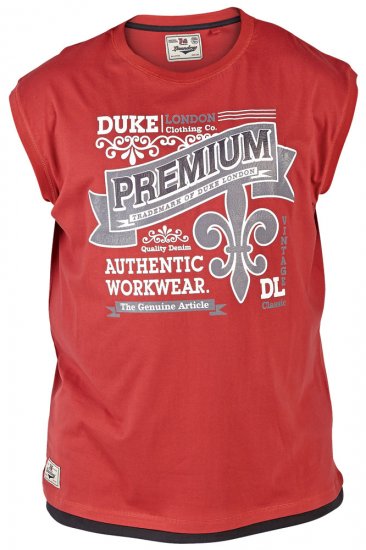 Duke Goa Tank Top Red - Herren-T-Shirts in großen Größen - Herren-T-Shirts in großen Größen