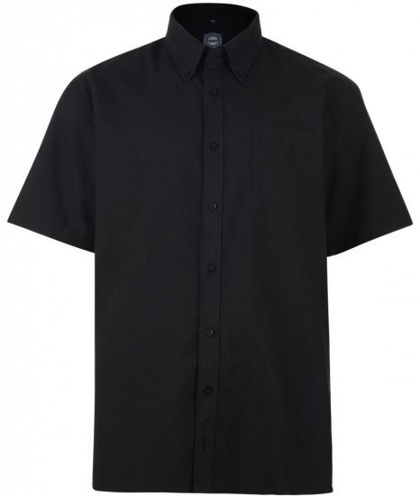 Kam Oxfordhemd Kurzarm Schwarz - Herrenhemden in großen Größen - Herrenhemden in großen Größen