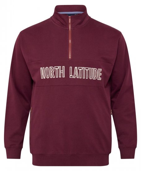North Latitude Half Zip Sweatshirt Bordeaux - Herren-sweater und -hoodies - Herren-Sweater und -Hoodies in großen Größen