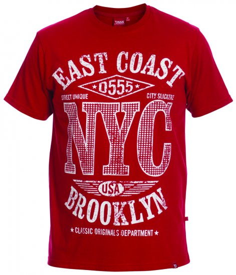 D555 Riga Tee + Shirt - Herrenhemden - Herrenhemden in großen Größen