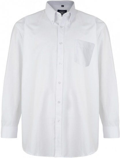 Kam Oxfordhemd Langarm Weiß - Herrenhemden in großen Größen - Herrenhemden in großen Größen