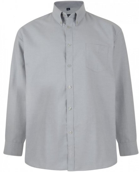 Kam Oxfordhemd Langarm Grau - Herrenhemden in großen Größen - Herrenhemden in großen Größen
