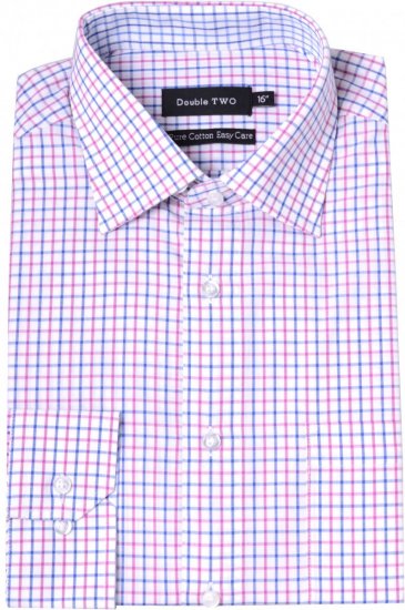 Double TWO Formal Shirt 3576 Pink L/S - Herrenhemden in großen Größen - Herrenhemden in großen Größen
