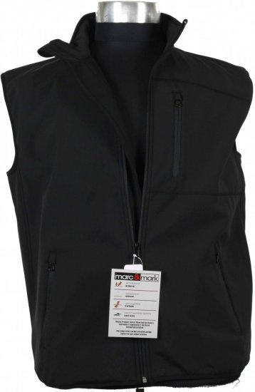 Marc & Mark Softshell-vest Black - Herren jacken - Herren Jacken in großen Größen