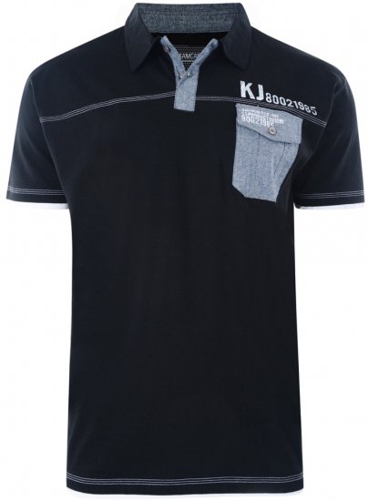 Kam Jeans 569 Polo Black - Polo-Shirts für Herren in großen Größen - Polo-Shirts für Herren in großen Größen