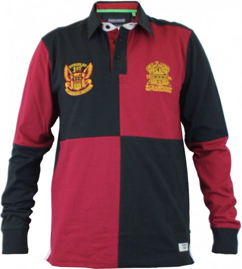 D555 Rico Black-Red - Polo-Shirts für Herren in großen Größen - Polo-Shirts für Herren in großen Größen