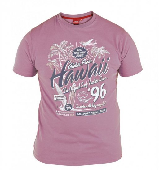 D555 Ashley T-shirt Lilac - Herren-T-Shirts in großen Größen - Herren-T-Shirts in großen Größen