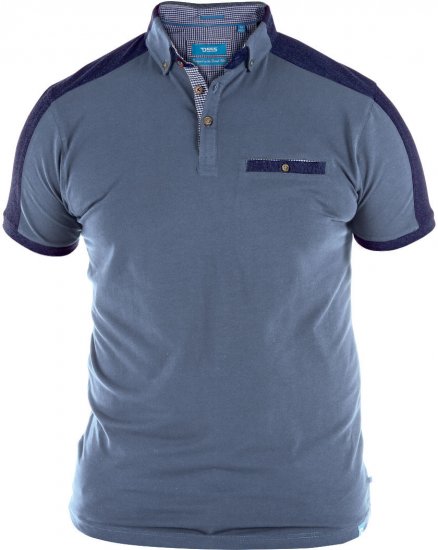 D555 Jones Polo Denim Marl/Navy - Polo-Shirts für Herren in großen Größen - Polo-Shirts für Herren in großen Größen