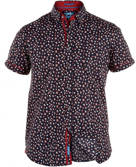 D555 Keaton Flower print Short Sleeve Shirt - Herrenhemden in großen Größen - Herrenhemden in großen Größen