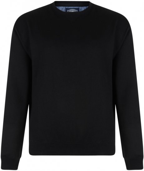 Kam Jeans Sweatshirt Schwarz - Herren-Sweater und -Hoodies in großen Größen - Herren-Sweater und -Hoodies in großen Größen