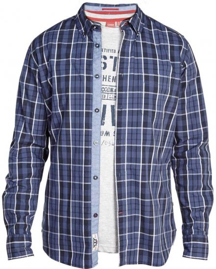 D555 WARWICK Long Sleeve Shirt & T-shirt Combo - Herrenhemden in großen Größen - Herrenhemden in großen Größen