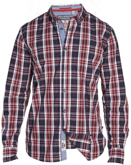 D555 TRUMAN Long Sleeve Shirt & T-shirt Combo - Herrenhemden - Herrenhemden in großen Größen