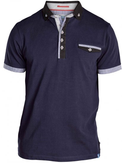 D555 Roland Short Sleeve Polo Shirt Navy - Polo-Shirts für Herren in großen Größen - Polo-Shirts für Herren in großen Größen