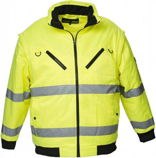 Marc & Mark Hi-Vis Jacket/vest Yellow - Herren Arbeitskleidung Große Größen - Herren Arbeitskleidung Große Größen