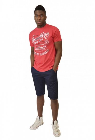 D555 NEAL Brooklyn Crew Neck T-Shirt Red - Herren-T-shirts - Herren-T-Shirts in großen Größen