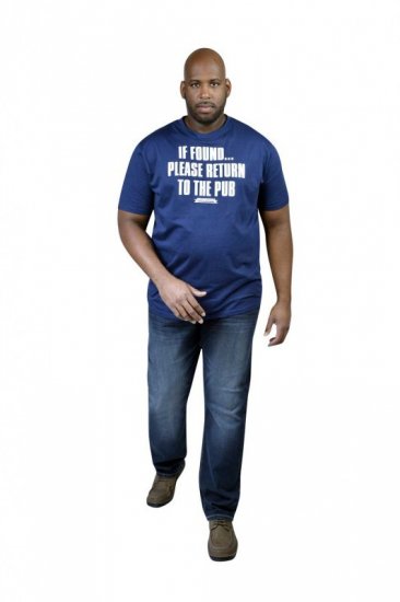 D555 SIMON 'Return To The Pub' T-Shirt Navy - Herren-T-shirts - Herren-T-Shirts in großen Größen