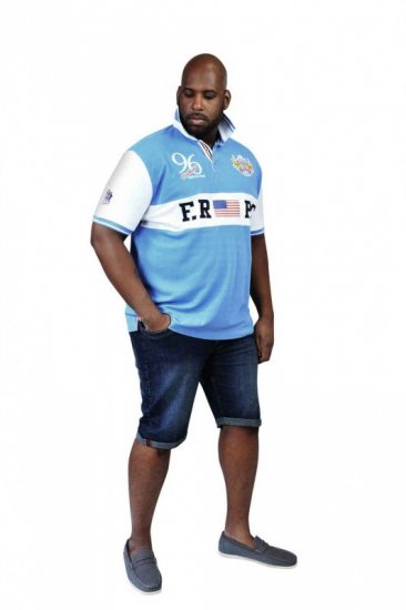 D555 ARYAN Florida Royal Racing Polo Blue/White - Polo-shirts für herren - Polo-Shirts für Herren in großen Größen
