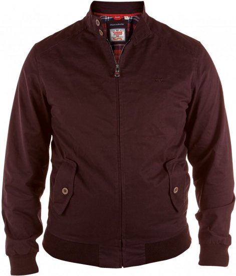 D555 Windsor Cotton Harrington Jacket Burgundy - Herren Jacken in großen Größen - Herren Jacken in großen Größen