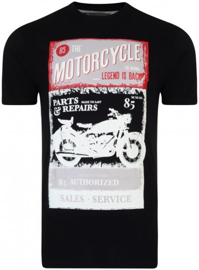 Kam Jeans Motorcycle Tee - Herren-T-Shirts in großen Größen - Herren-T-Shirts in großen Größen