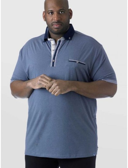 D555 SWANN Short Sleeve Stretch Polo Denim Melange - Polo-shirts für herren - Polo-Shirts für Herren in großen Größen
