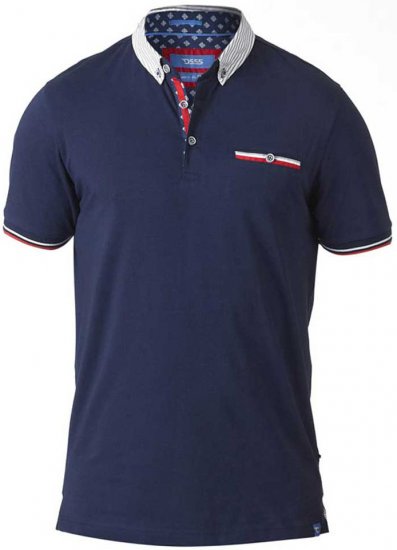 D555 GARFIELD Short Sleeve Stretch Polo Shirt Navy - Polo-shirts für herren - Polo-Shirts für Herren in großen Größen