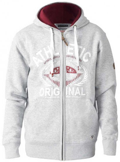 D555 Gabriel Athletic Zip Hoodie Grey - Herren-sweater und -hoodies - Herren-Sweater und -Hoodies in großen Größen