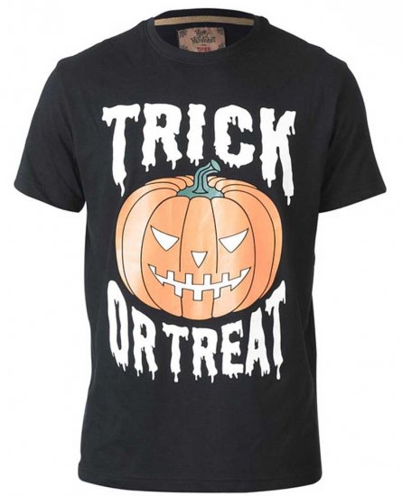 D555 Scary Halloween Pumpkin T-shirt Black - Herren-T-Shirts in großen Größen - Herren-T-Shirts in großen Größen