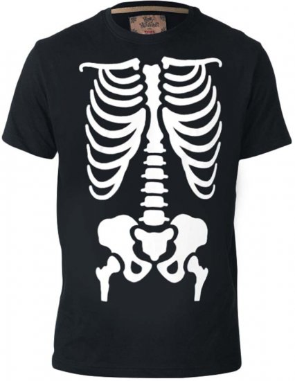 D555 Scary Halloween Skeleton T-shirt Black - Herren-T-shirts - Herren-T-Shirts in großen Größen