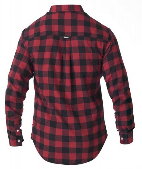 D555 Lawton LS Flannel Shirt Red - Herrenhemden - Herrenhemden in großen Größen