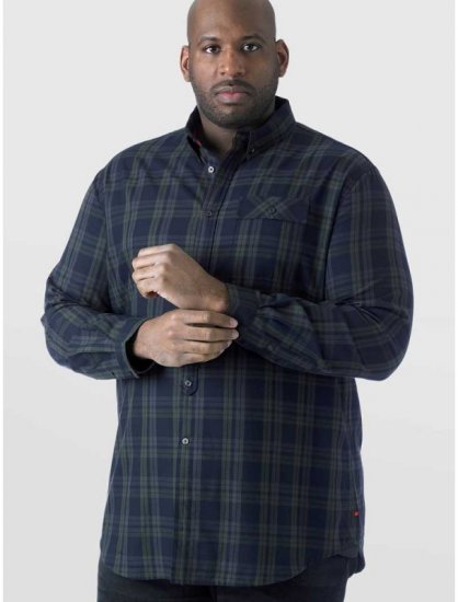 D555 Angelo LS Shirt Navy - Herrenhemden - Herrenhemden in großen Größen