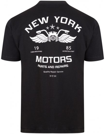 Kam Jeans 5106 NY Motors T-shirt Black - Herren-T-shirts - Herren-T-Shirts in großen Größen