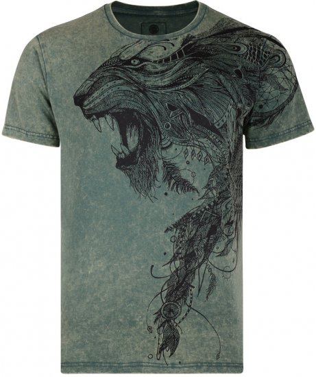 K.J. Lion Print T-shirt - Herren-T-Shirts in großen Größen - Herren-T-Shirts in großen Größen