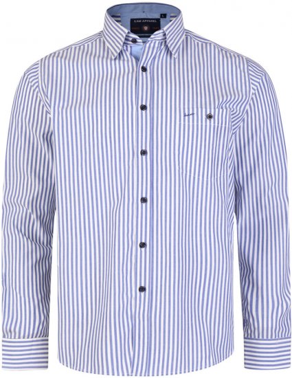 Kam Jeans 6139 Long Sleeve Shirt Blue - Herrenhemden - Herrenhemden in großen Größen