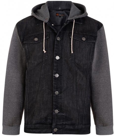 Kam Jeans Conte Denim Jacket Black - Herren jacken - Herren Jacken in großen Größen