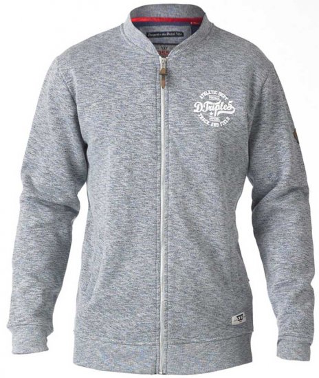 D555 Sandford Sweat Jacket Grey - Herren-sweater und -hoodies - Herren-Sweater und -Hoodies in großen Größen