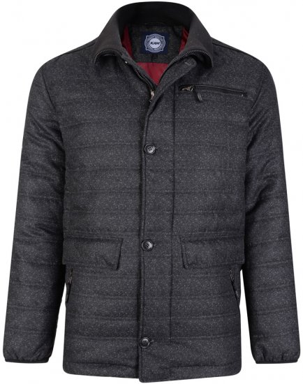 Kam Jeans 67 Casual Quilted Jacket Charcoal - Herren Jacken in großen Größen - Herren Jacken in großen Größen
