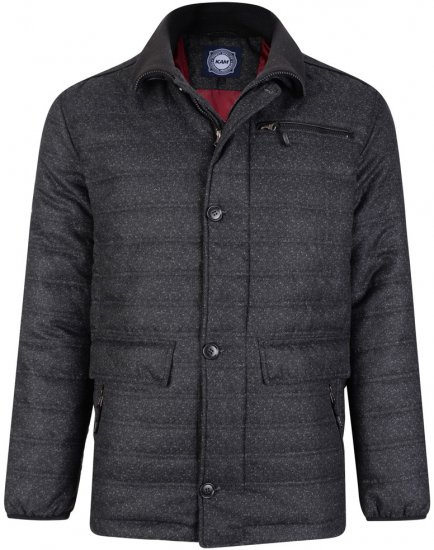 Kam Jeans 67 Casual Quilted Jacket Charcoal - Herren jacken - Herren Jacken in großen Größen