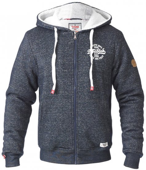 D555 Hulk Fur Lined Zipper Hood Navy - Herren-sweater und -hoodies - Herren-Sweater und -Hoodies in großen Größen