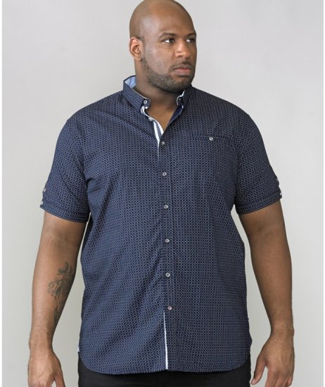 D555 Republic Short Sleeve Shirt Navy - Herrenhemden - Herrenhemden in großen Größen