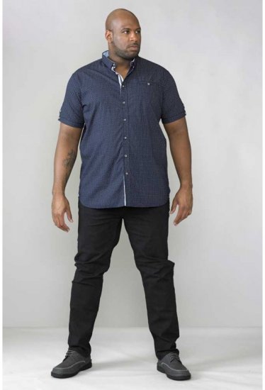 D555 Republic Short Sleeve Shirt Navy - Herrenhemden - Herrenhemden in großen Größen