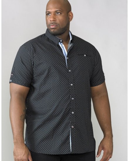 D555 Ollie Short Sleeve Shirt Black - Herrenhemden - Herrenhemden in großen Größen