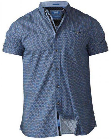 D555 Limburg Short Sleeve Shirt Blue - Herrenhemden - Herrenhemden in großen Größen