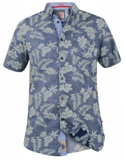 D555 Oswald Short Sleeve Hawaii Shirt - Herrenhemden - Herrenhemden in großen Größen